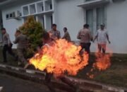 Aktivis PMII Terbakar dalam Unjuk Rasa di DPRD SBT